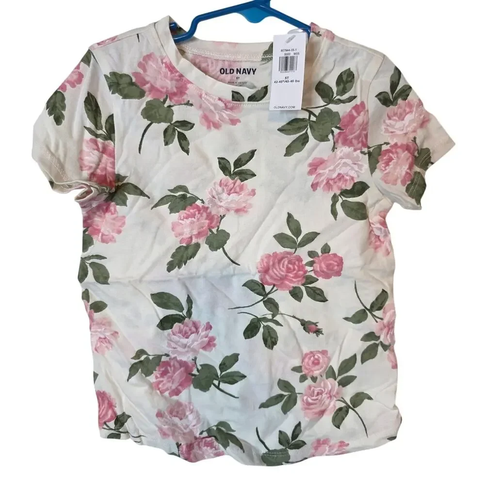 Old Navy 5T Floral Tee Shirt, NWT